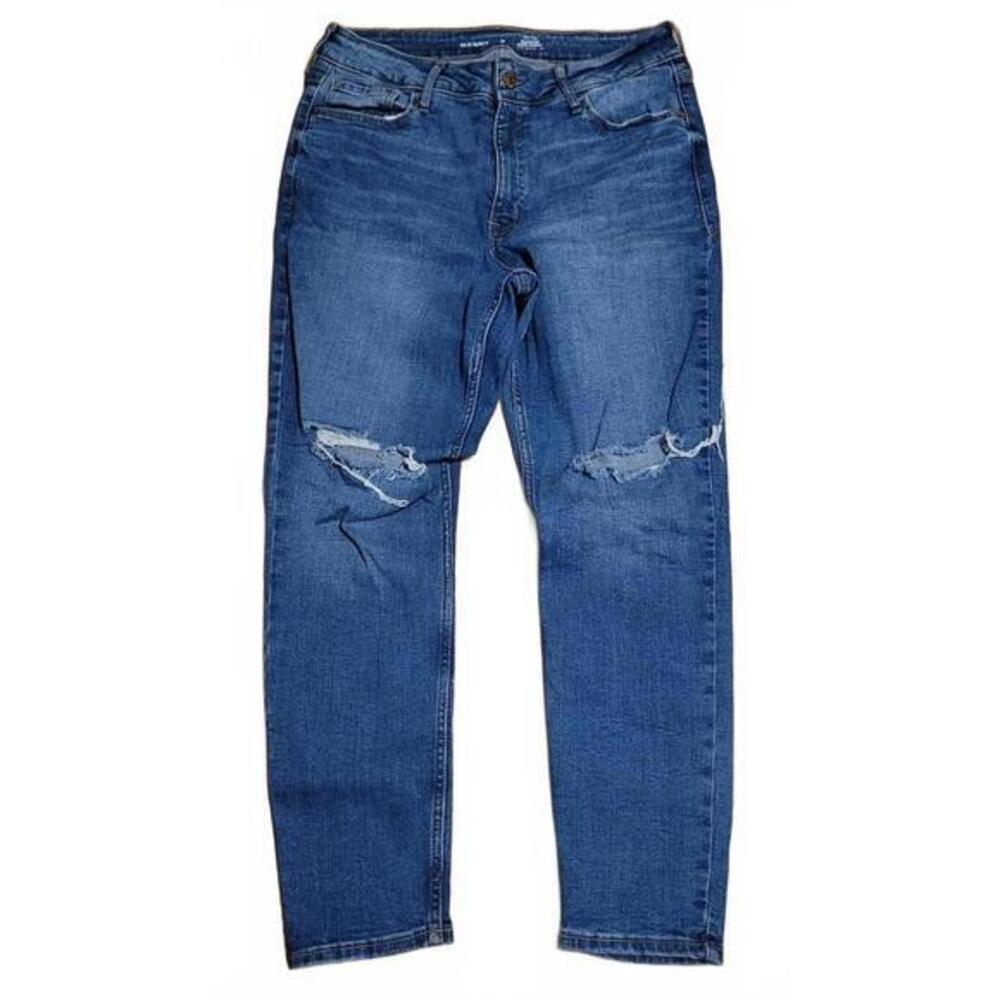 Old Navy Rockstar Super Skinny High Rise Distressed Jeans Medium Wash 12 Short